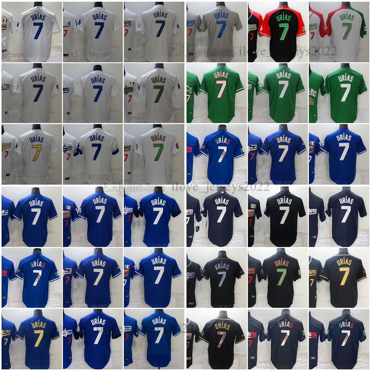 

2022 New Baseball Jersey 7 Julio Urias City Blank Stitched Jerseys Men Women Youth Size S--XXXL 0708, Choose number on picture