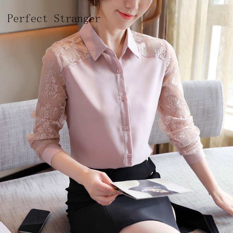 

Autumn Arrival Turn Down Collar Printed Long Sleeve Women Chiffon Blouse Women' Blouses & Shirts, Black