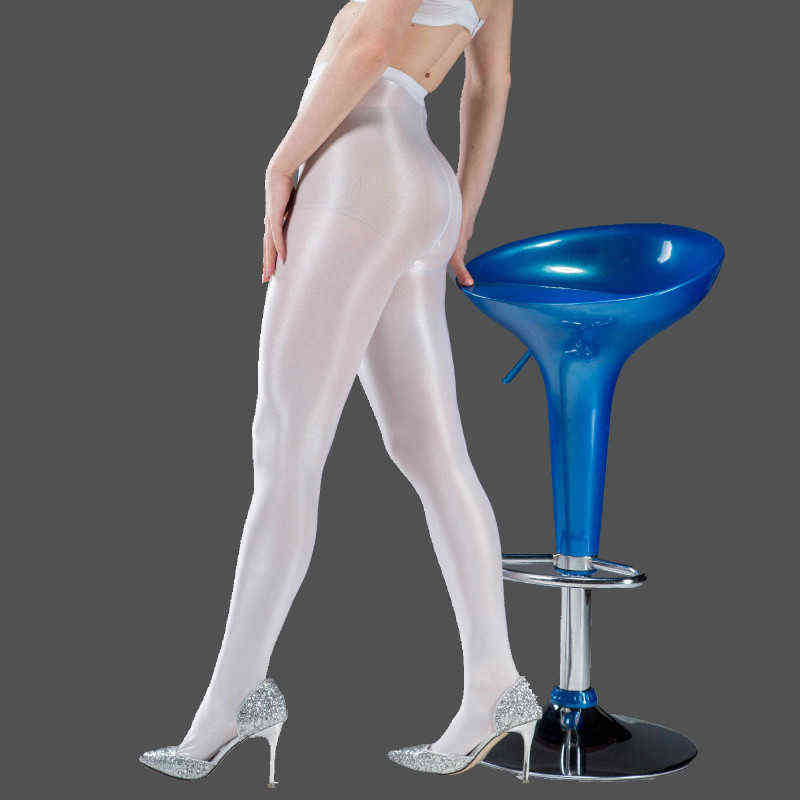 

1PC 70D Women sexy oil Shiny solid glitter tights T crotch plus size sparkle pantyhose female black Glossy Stockings Dance Fitness Y220727