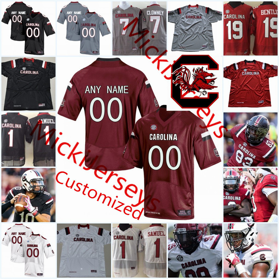 

NCAA Custom uofsc Stitched College Football Jersey 32 Mohamed Kaba Jerseys 19 Brad Johnson 42 Rosendo Louis Jr. 7 Jammie Robinson 6 Zacch Pickens Jerseys, White