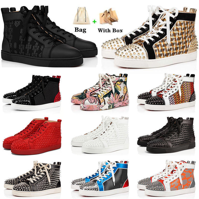 

With Box Luxury Loafers Red Bottom Designer Shoes Platform Sneakers Big Size Us 13 Junior Spikes Mens Womens Casual Shoe Bottoms Flat Christians Trainers Eur 36-47, B8