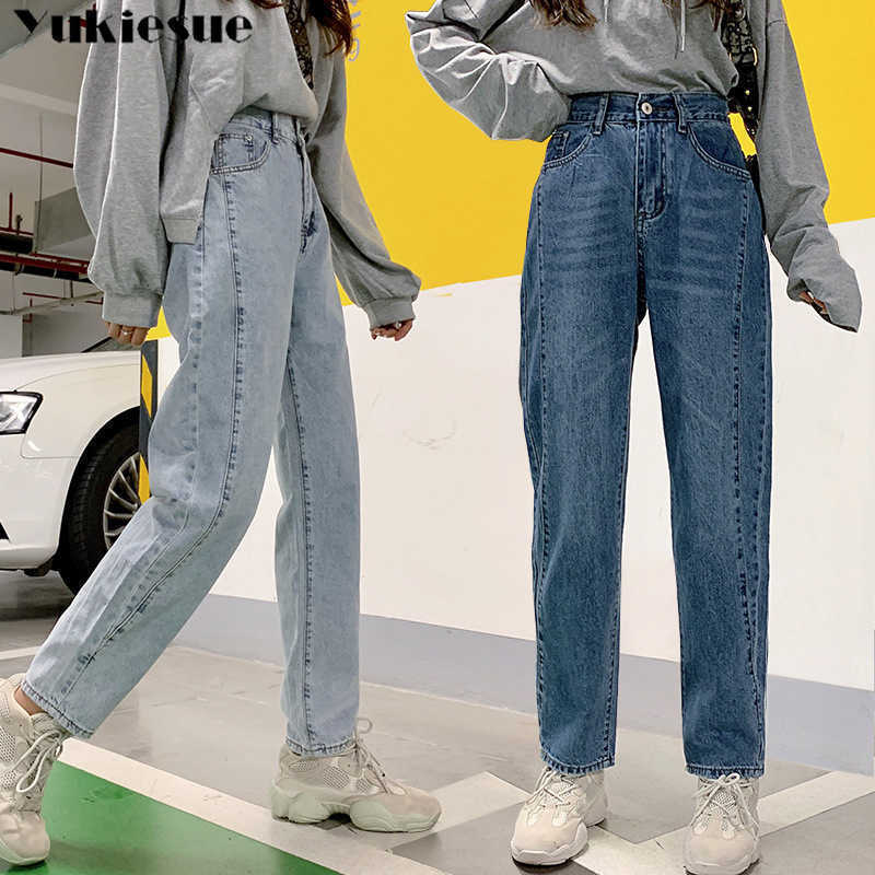 

Women Mom Jeans woman Harem Casual Denim Pants Boyfriends Femme Trousers Ripped Vintage Plus size 210608, Light blue1333