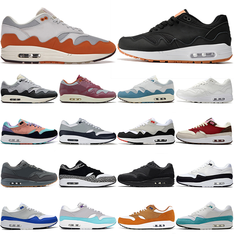 

mens running shoes 1 87 Patta Waves White Black Sean Wotherspoon Grey Curry Monarch Noise Aqua sneakers men women outdoor sports trainers walking jogging cheaper, Brown