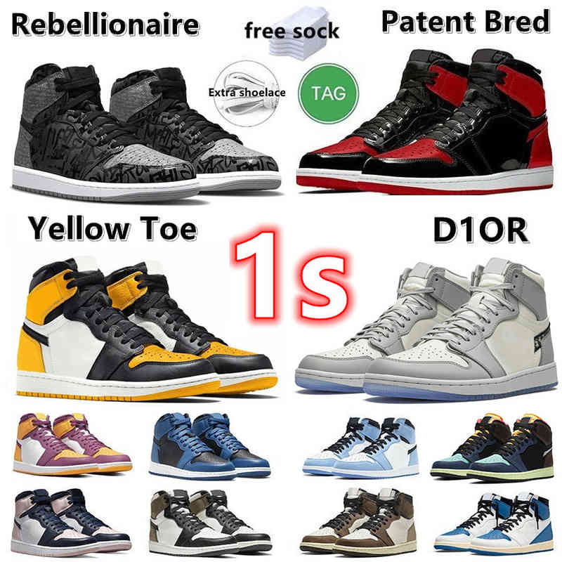 

basketball 1 Shoes 1s Rebellionaire mens Patent Bred Royal Yellow Toe Dark Mocha Marina Blue Hand Crafted University Blue Shattered, Color#2