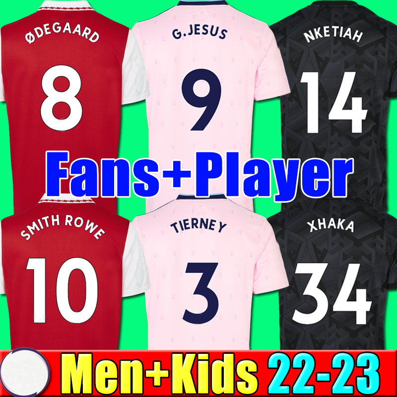 

22 23 SMITH ROWE PEPE SAKA soccer jerseys Fans Player version ODEGAARD THOMAS MARTINELLI WILLIAN TIERNEY 2022 2023 football shirt Men Kids socks kit sets, P17 21 22 away kids