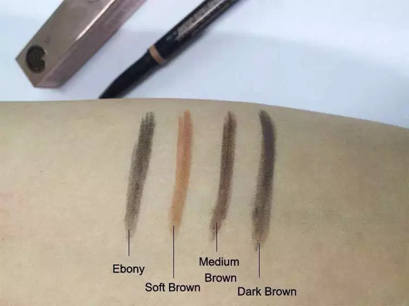 

New Perfect Waterproof Long lasting Eyeliner Eyebrow Eye Brow Pencil & Brush Makeup 12 pcs/Lot, Mixed color