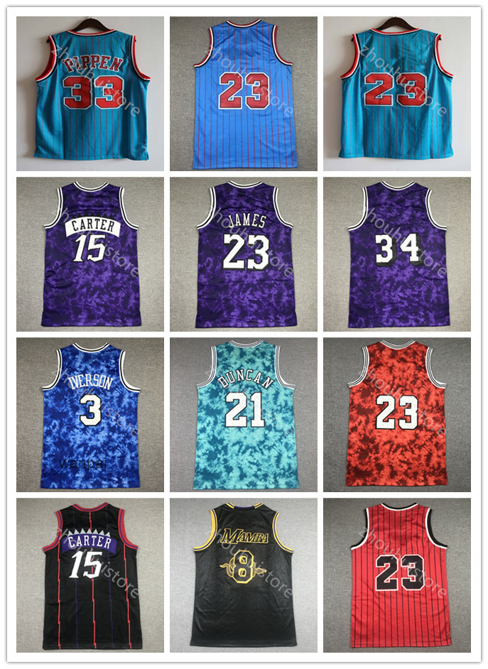 

2021 Constellation Vince 15 Carter Men 23 Michael Basketball Jersey classic vintage Scottie 33 Pippen Dennis 91 Rodman Allen 3 Iverson 21 Duncan Retro Jerseys