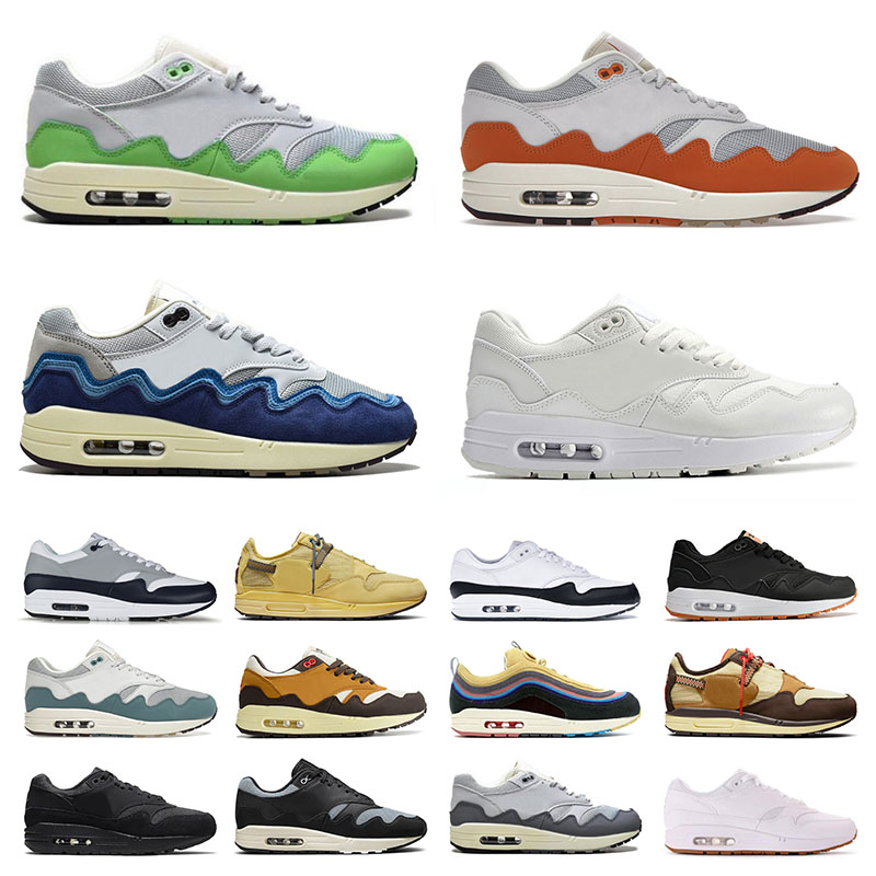 

Wholesale Patta Waves 1 87 Mens Womens Running Shoes Triple Black Wolf Grey Sean Wotherspoon White Gum University Blue Designer Sports Sneakers Trainers Runner, B16 unniversary royal 36-45