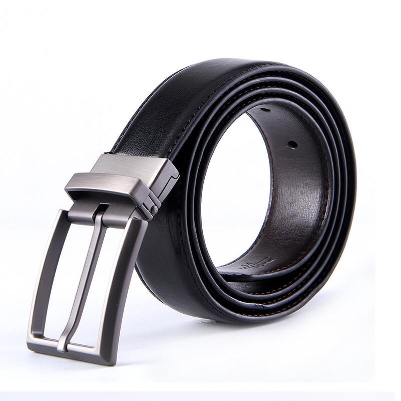 

Belts Personalized Fashion Amazon Two-Layer Cowhide Belt Rotating Pin Buckle Leather Casual All-Match, Black