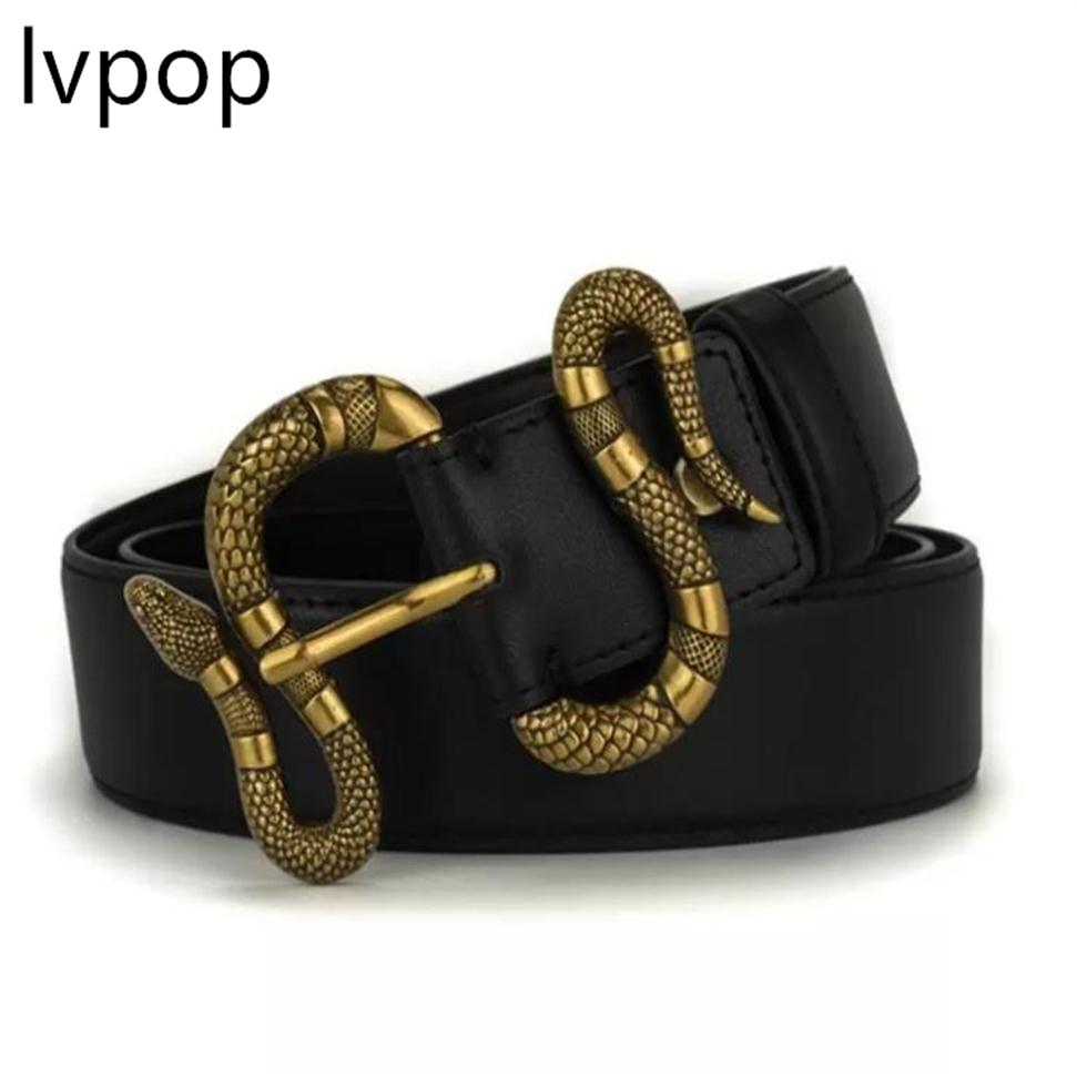 

Luxury Designer Narrow belt buckle Leather Womens mens pearl Snake Belts buckle Interlocking Smooth double Golden rhinestones Cowh231k, Black