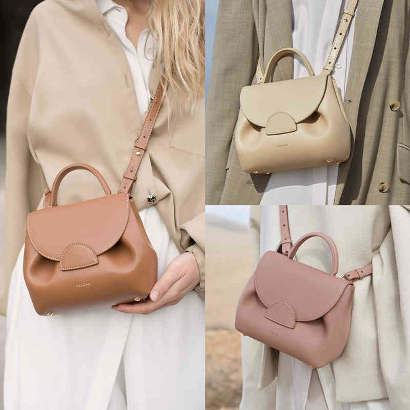 

France small female polene bag French design light luxury single shoulder crossbody bags portable leather handbag2, 21x9x17cm-6