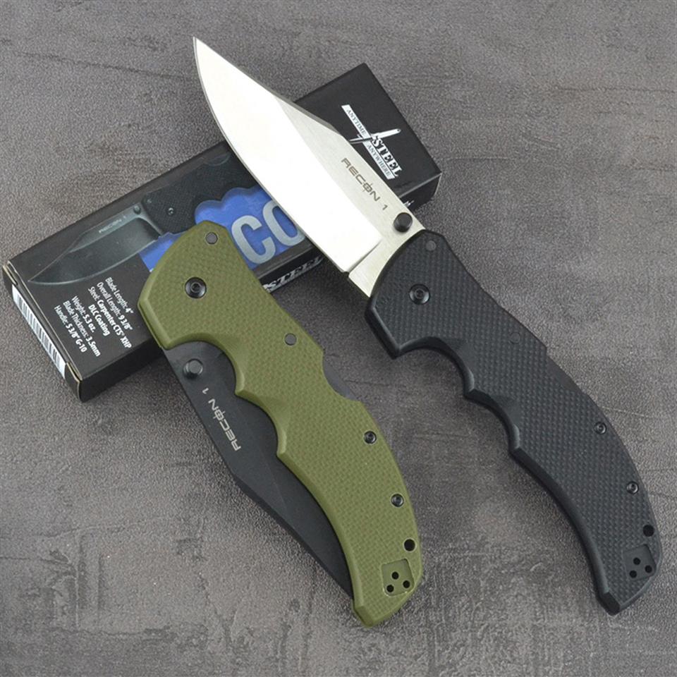 

Cold Steel Recon 1 Tactical Folding Knife High Hardness Sharp Blade Easy Carry Durable G10 Handle Camping Hunting Survival EDC Too