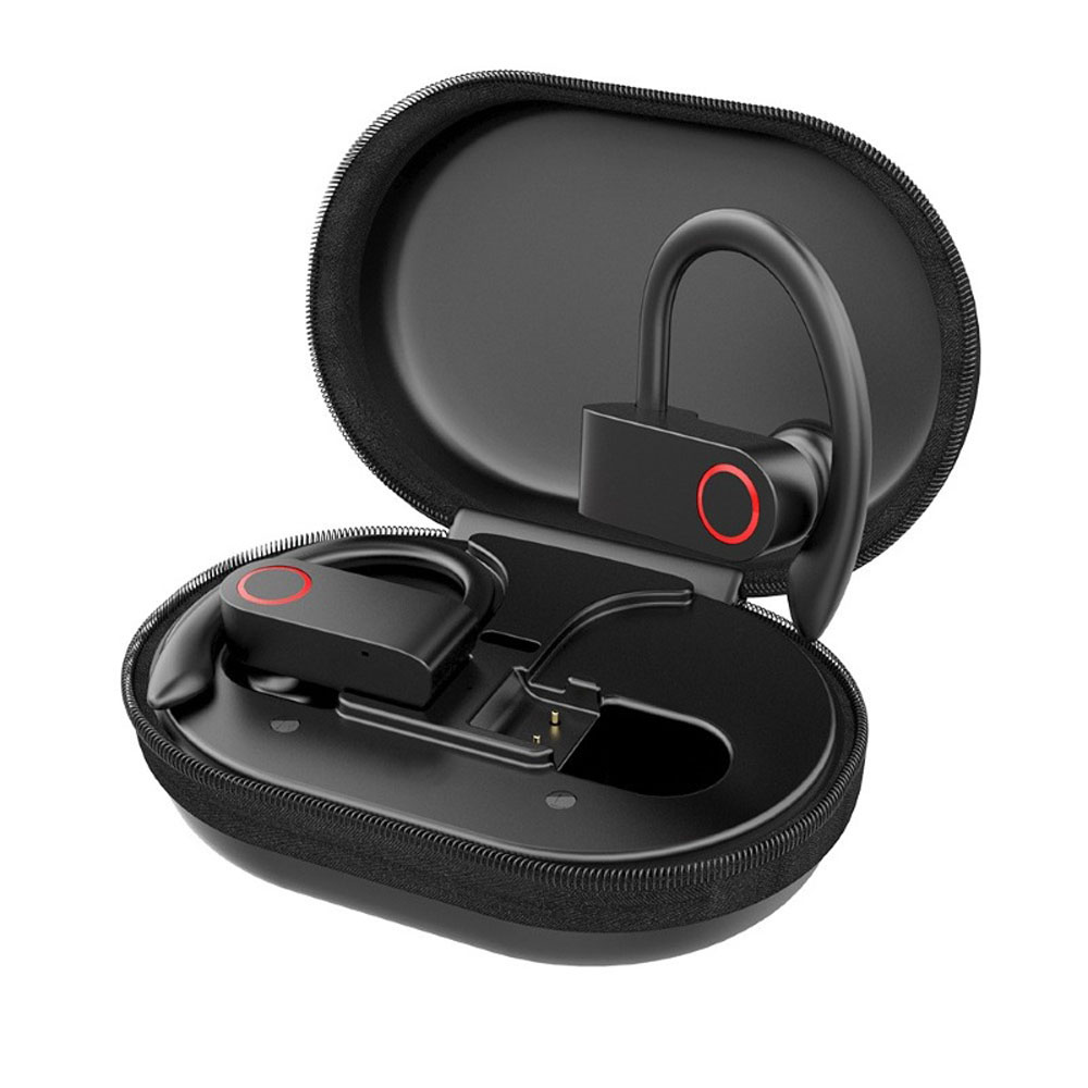 

A9 TWS Bluetooth earbuds true wireless ear hook 8 hours music earphone Waterproof sport earpiece, Black