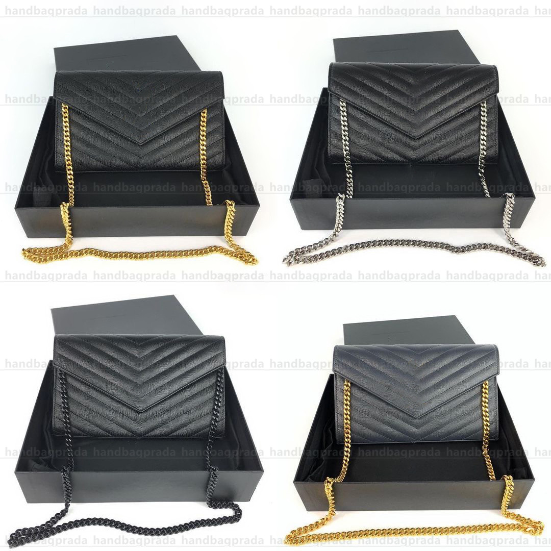 

Top quality tote Genuine Leather Chain Women's Shoulder Bag WOC envelope Luxury Designer Crossbody Bags handbags Wallet Handbag Purses lambskin Clutch Fashion, Black black