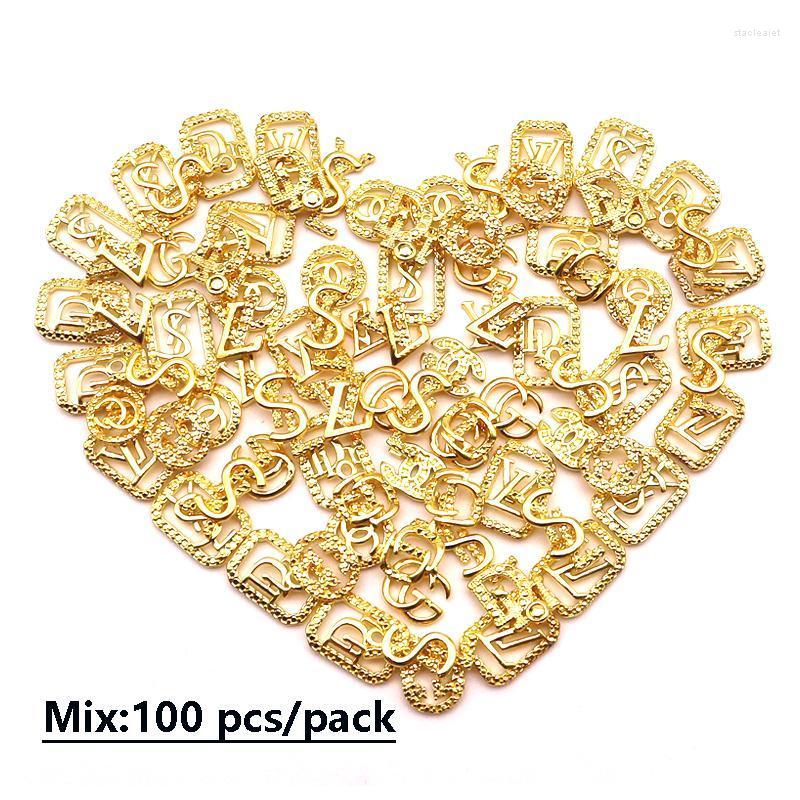 

Nail Art Decorations Mix 100 Pcs Metal Manicure Decoration Charm Golden Silver Alloy Jewelry Variety Of Styles Random Mixed AccessoriesNail
