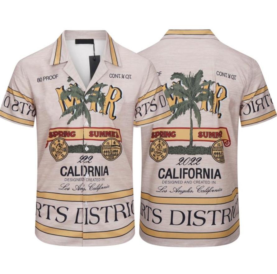 

Summer t shirt Hawaii Floral Letter Print Beach Shirts Men's Designer Shirt Casual Men Fashion Short Sleeve Loose Dress -2XL, No1