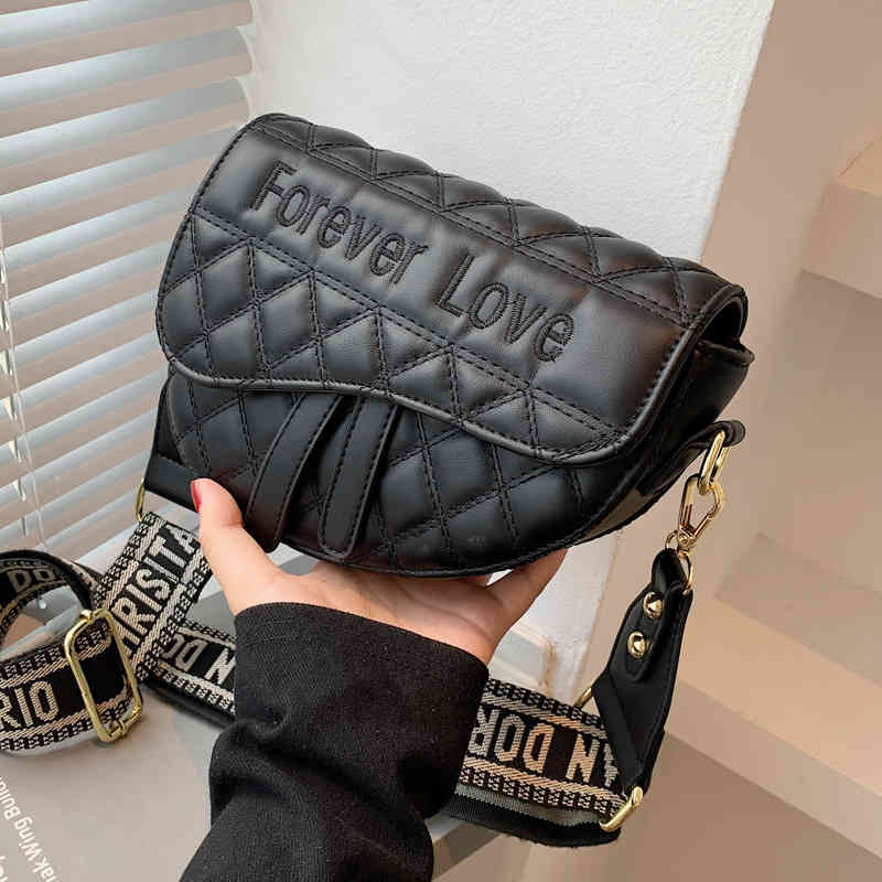 

Designer bag Fashion Small Bag Women's New Style Foreign Versatile Single Shoulder Bag Autumn Winter High-grade Sense Msenger Texture Saddle, Black