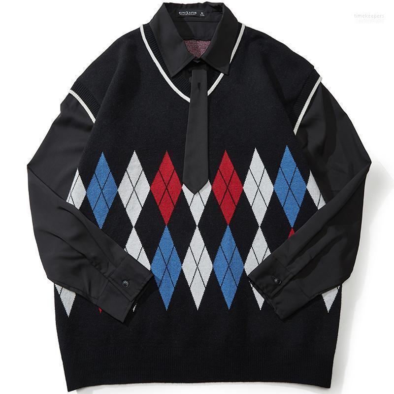 

Men's Sweaters 2022 Autumn Casual Pullover Winter Fashion Sweater Oversize Knitted Harajuku Jumpers Christmas Clothes Men Time22, Black