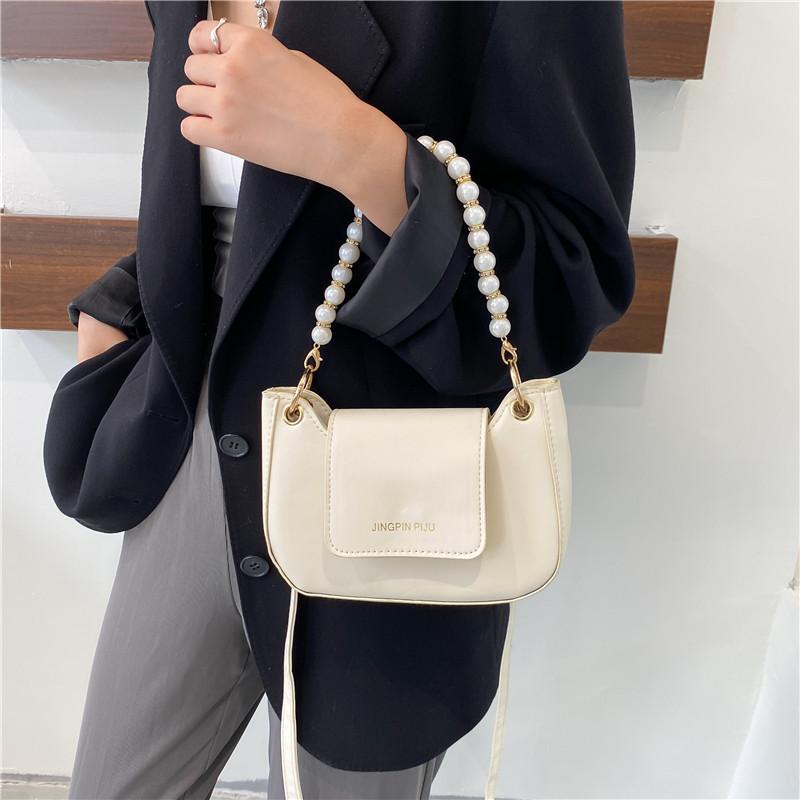 

Evening Bags Shoulder Bag Female Crossbody Women Underarm Handbag Purse Beaded Fashion PU Leather All-match Letter Bolsos, As shown