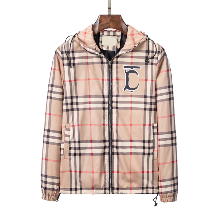 

Plaid brands European and American designers luxury men's jackets hooded autumn winter women's long sleeve trench coat fashion zipper classic patterns multiple #04