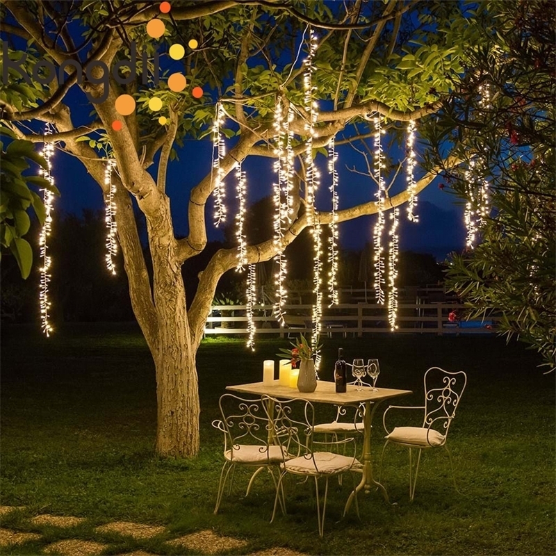 

2.4m led icicle string lights christmas garden tree decoration fairy light garland outdoor party patio street decor Y201020