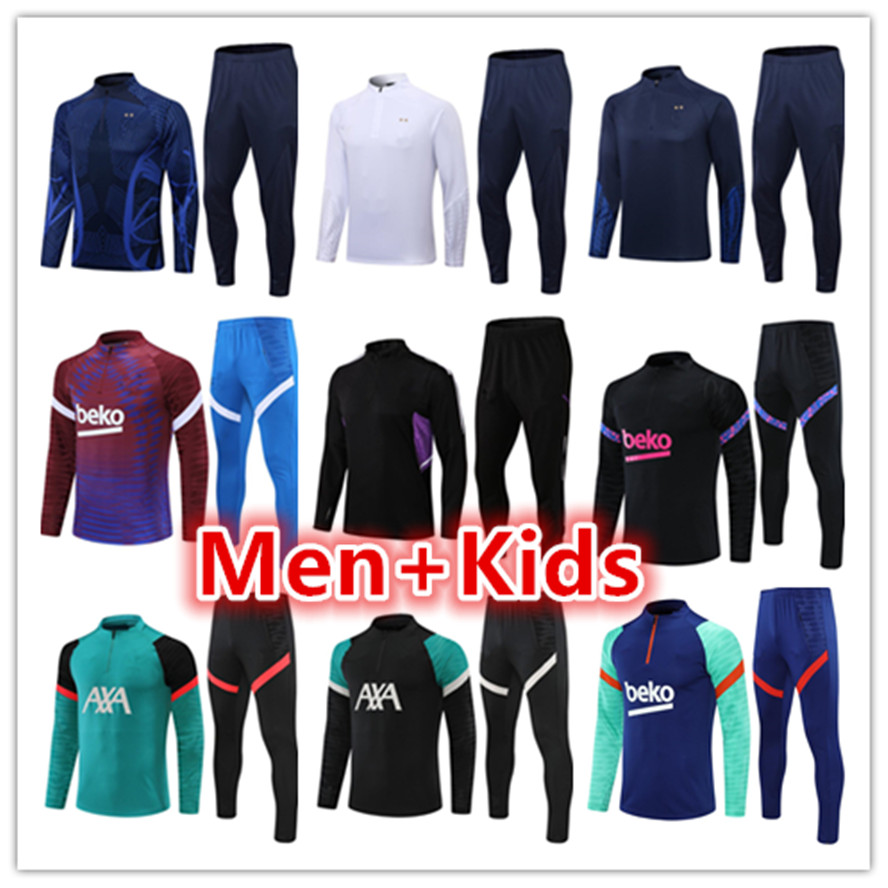 

kids + mens adult jersey 21 22 football training tracksuit soccer jerseys tracksuits suit sets 2021 2022 2023 men kid survetement foot chandal jacket jogging set kit, 14