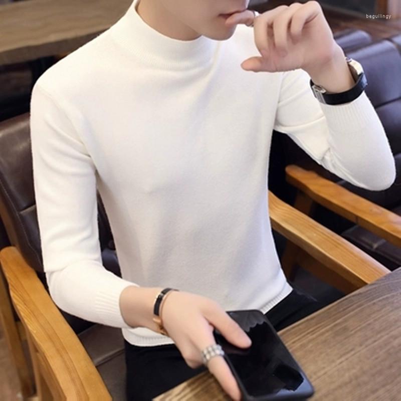 

Men's Sweaters 2022 Fall Spring Warm Turtleneck Sweater Korean Slim Solid Color Men Casual Pullover Begu22, Black
