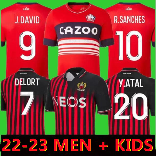 

22 23 LOSC Lille OGC Nice FC DELORT soccer jerseys MELOU GOUIRI 2022 2023 DAVID football shirts DOLBERG KAMARA ATAL maillot de foot ATAL SANCHES Stengs BAMBA YAZICI, 22-23 lile home
