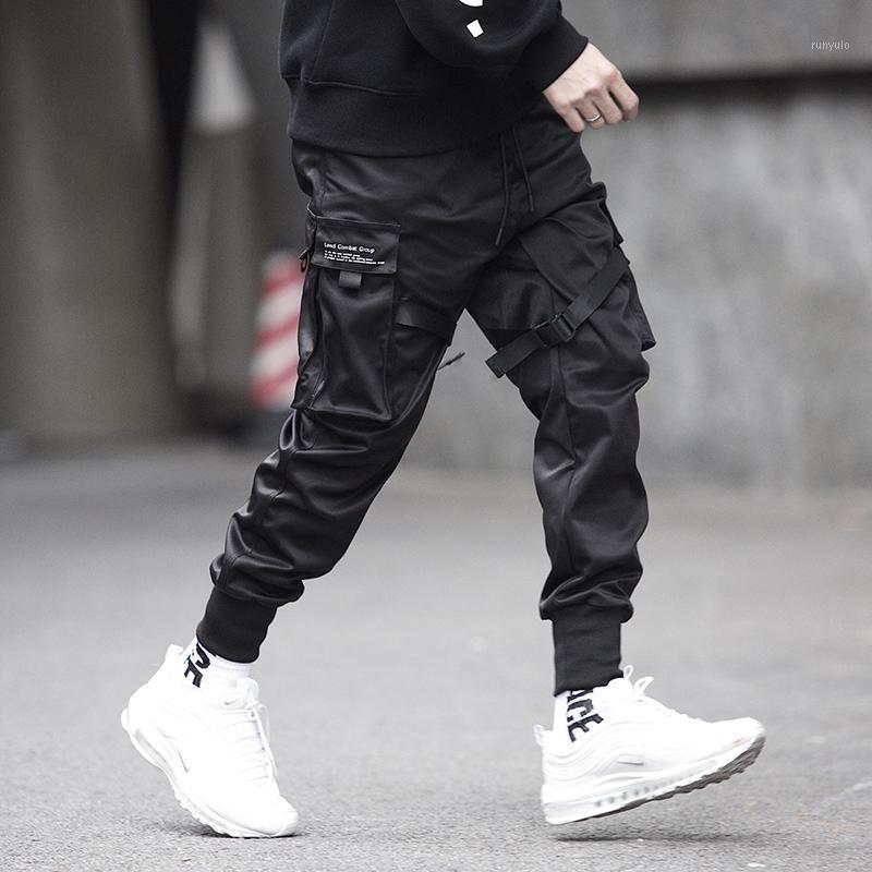 

Men's Pants Motorcycle Hip Hop Fashion Joggers Men Black Casual Trousers Harajuku Modis Pantalones Streetwear Reflective, Yx7021 black