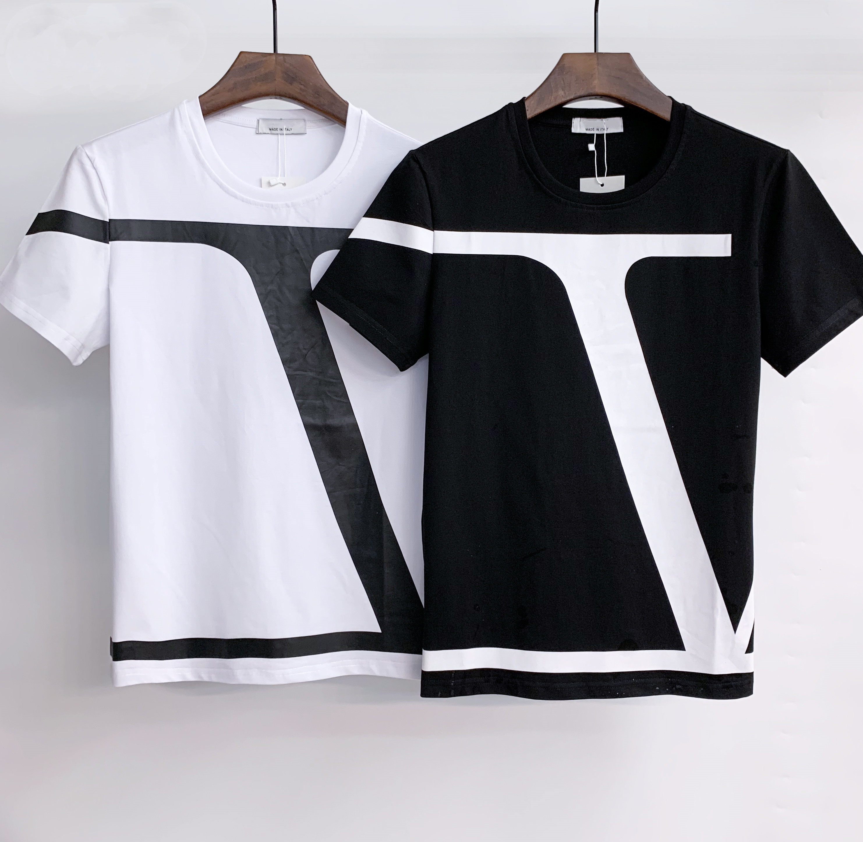 

2022 Men VLTN T-shirt Women Loose Short Sleeve Fashion Letter Print Summer Tees Street Active Geometric Trendy Print style hip hop Boy Casual top, White