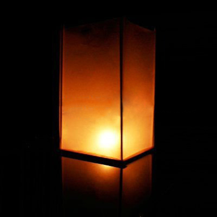 

2021 NEW Wooden Water Lanterns Floating Light Square Chinese Blessing Festival best Wishing Light Candle Lights