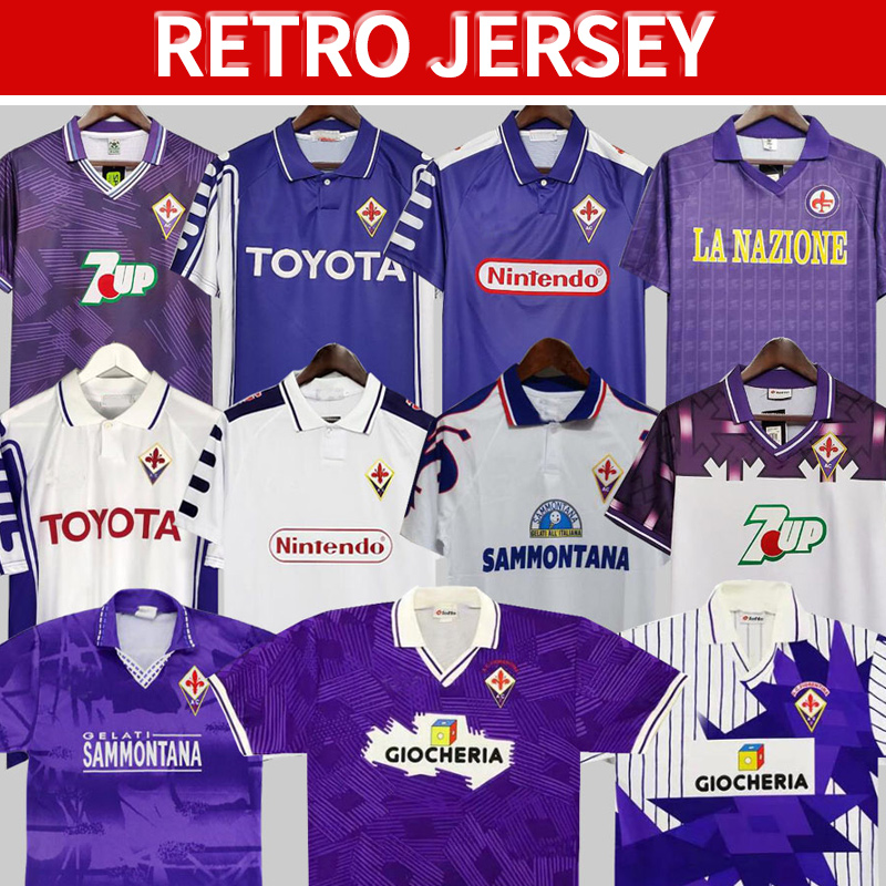 

Fiorentina Retro Soccer Jerseys EDMUNDO BATISTUTA RUI COSTA Home away Football Shirt Camisas de Futebol 89 90 91 92 93 94 95 96 97 98 99 00, 92/93 home