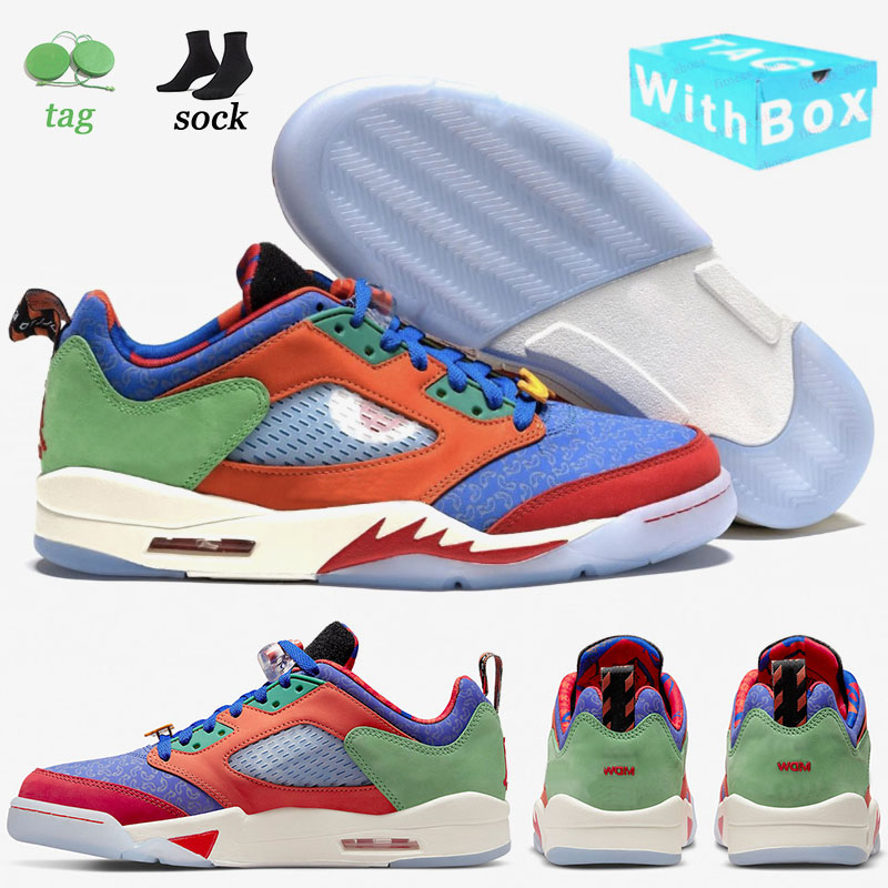 

High Quality 5s Low Doernbecher Mens Basketball Shoes Jumpman 5 Lows Laser Orange Green Red Blue Designer Sneakers Ourdoor Warlking Shoe With Box US Size 7.5 8.5 9.5 10.5, J01 low doernbecher