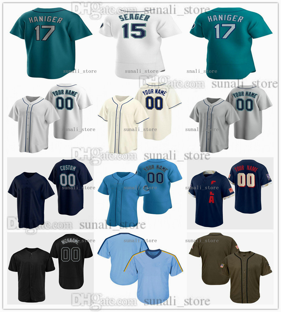 

2022 Ichiro Suzuki 51 Jerseys Eugenio Suárez 28 Mitch Haniger 17 Adam Frazier 26 J.P. Crawford 3 Jarred Kelenic 10 Marco Gonzales 7 Julio Rodríguez 44 Steven Souza Jr. 21, Grey