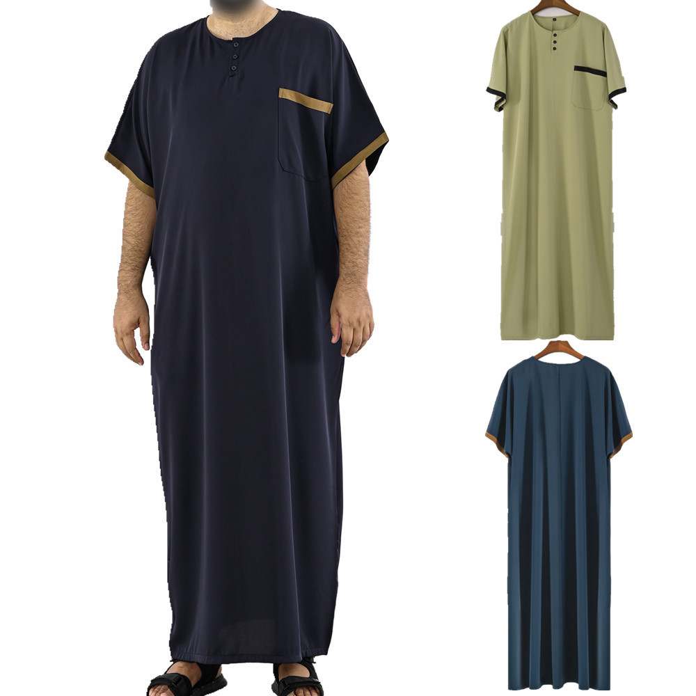 

New Abaya Dubai Homme Men Arabic Pakistan Saudi Arabia Muslim Dress Oman Islamic Clothing Caftan Marocain Ropa Arabe Hombre