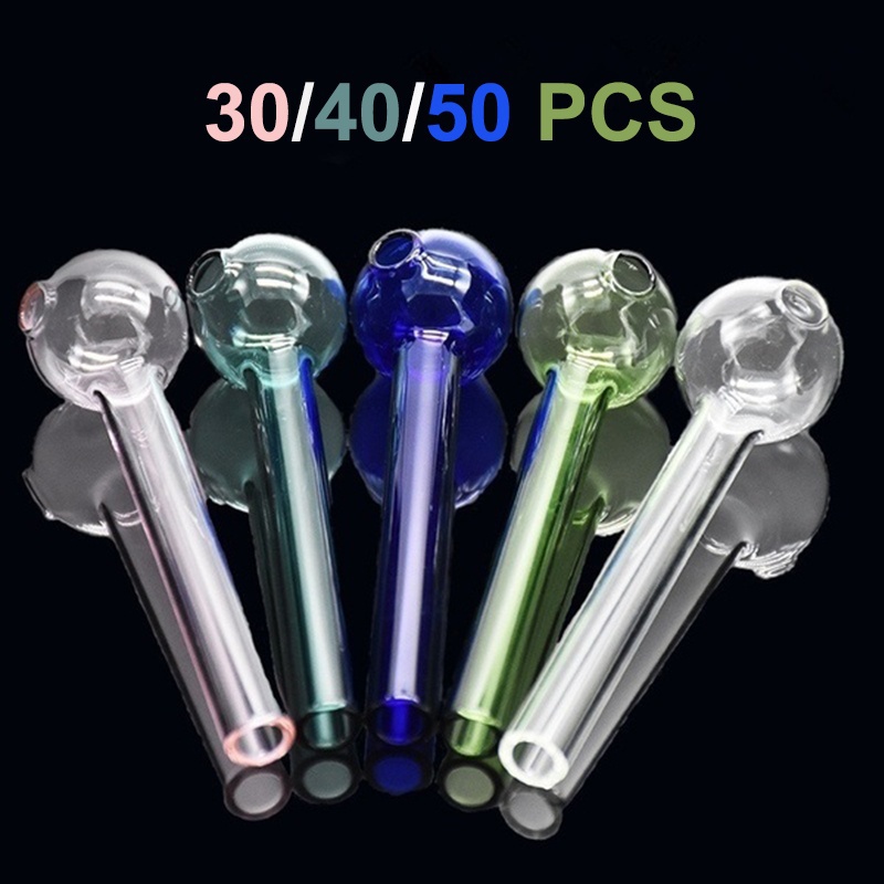 

4inch 6inch Colorful Pyrex Oil Burner Pipe Tube Burning Glass Pipes Somking Tobcco Herb Pipes
