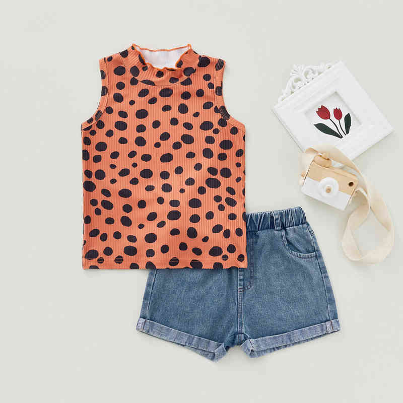 

Citgeett Summer Kids Toddler Girls Outfits Leopard Print Sleeveless Tops Black Shorts Clothing Set J220712, Red