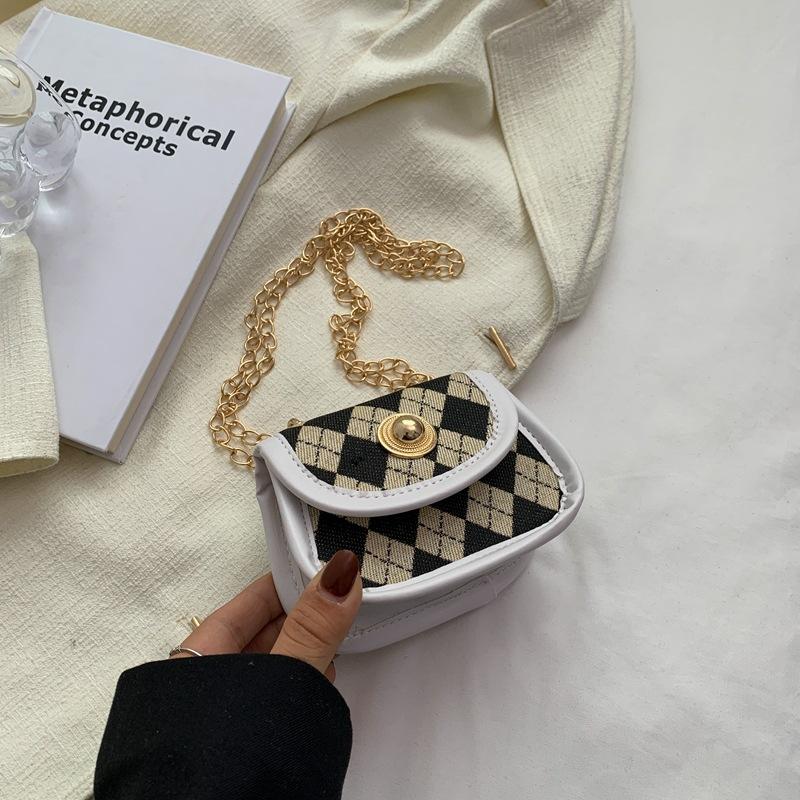 

HBP small Plaid popular trend casual bags female chain Messenger handbag square bag, Blue