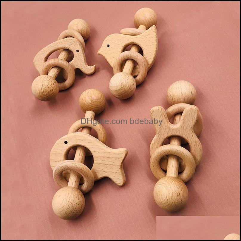 

Soothers Teethers Ins Baby Toys Teething Natural Wooden Ring Teether Infant Kids Fingers Exercise Toy Silica Gel Be Bdebaby Dhxmy