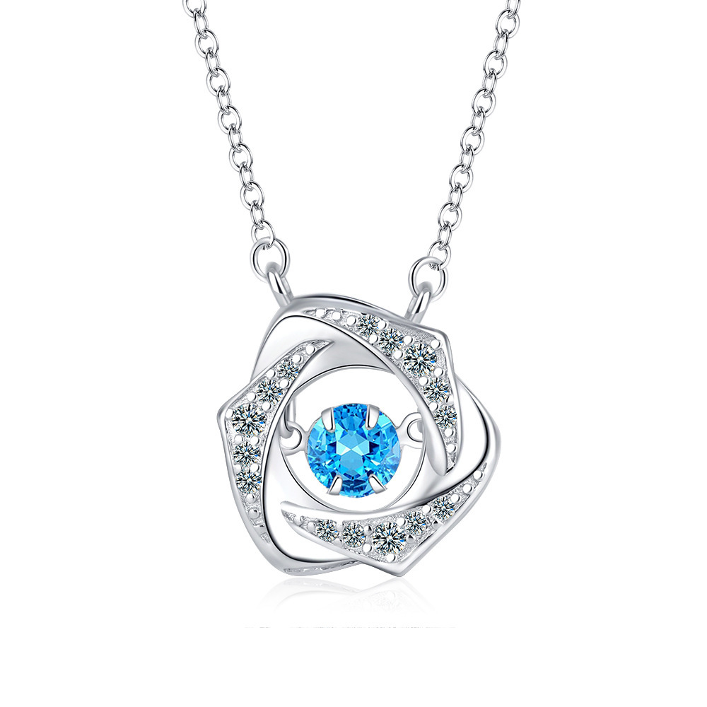 

Bright Heart Rose Smart Necklace Women's New Fashion Beating Pendant Ocean Clavicle Chain Women