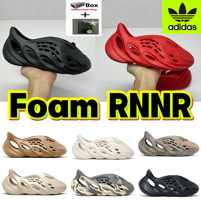 

Yeezy Foam Runner Sandals Adidas Fashion Slippers Vermilion Triple Black Ochre Bone White Mineral Blue MX Cream Moon Clay Slides Sand Grey Men Sneakers Women Shoes, #1- vermillion