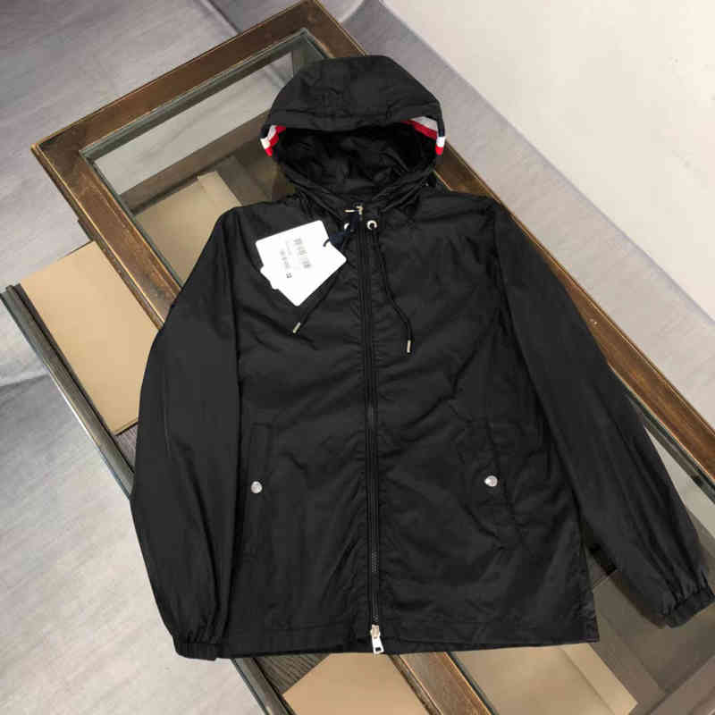

Men's Spring Autumn Luxury High Quality Jacket with Hooded or Stand Collar, Black