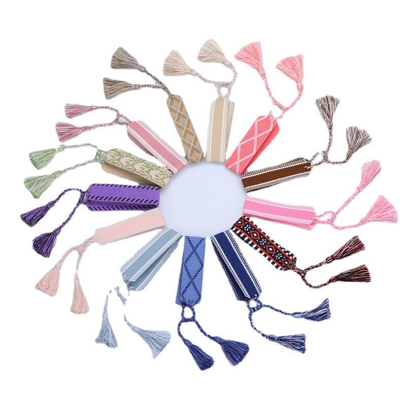 Charm Bracelets Hand Embroidered Wrist Band Tassel Letter Braided Bracelet Women Jewelry Wholesale 10 PCS Good Quality
