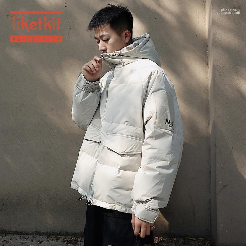 

Liketkit 2022 Men's Winter Jackets Coat Solid Hooded Thicken Parkas Male Casual Loose Warm Streetwear Korean Fashion Outwear1 Phin22, Black