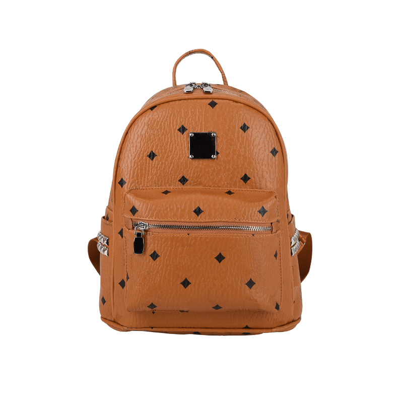 

Fashion Designer Backpack for Women's Backpacks PU Leather back pack Big Size women printing leathers Bag DropShipping M5362, Brown