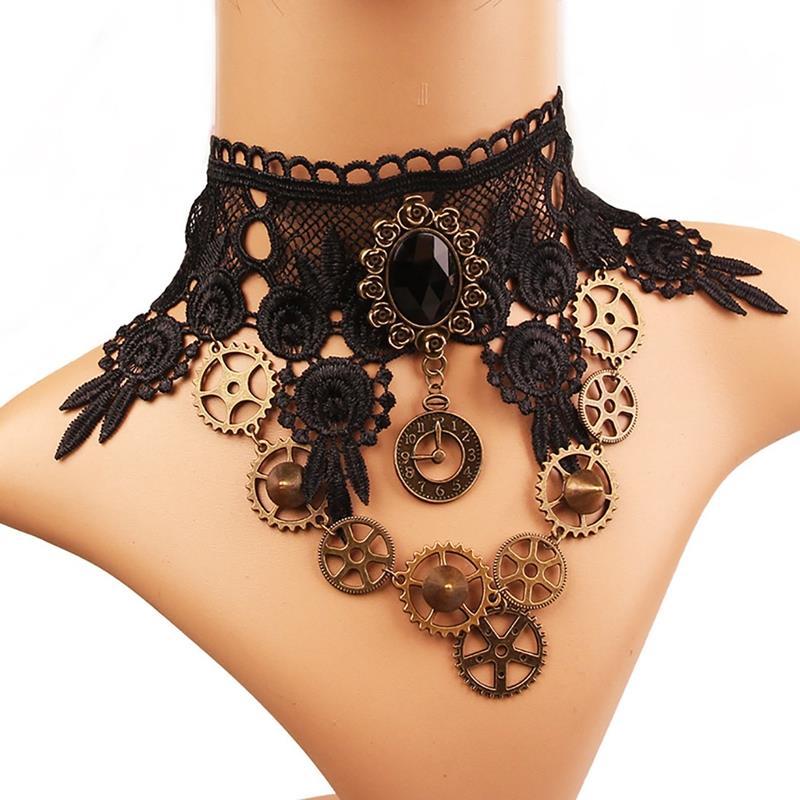 

Chokers Women Choker Vintage Lace Statement Necklace Woman Collar Party Jewelry Accessories Chain NecklaceChokers