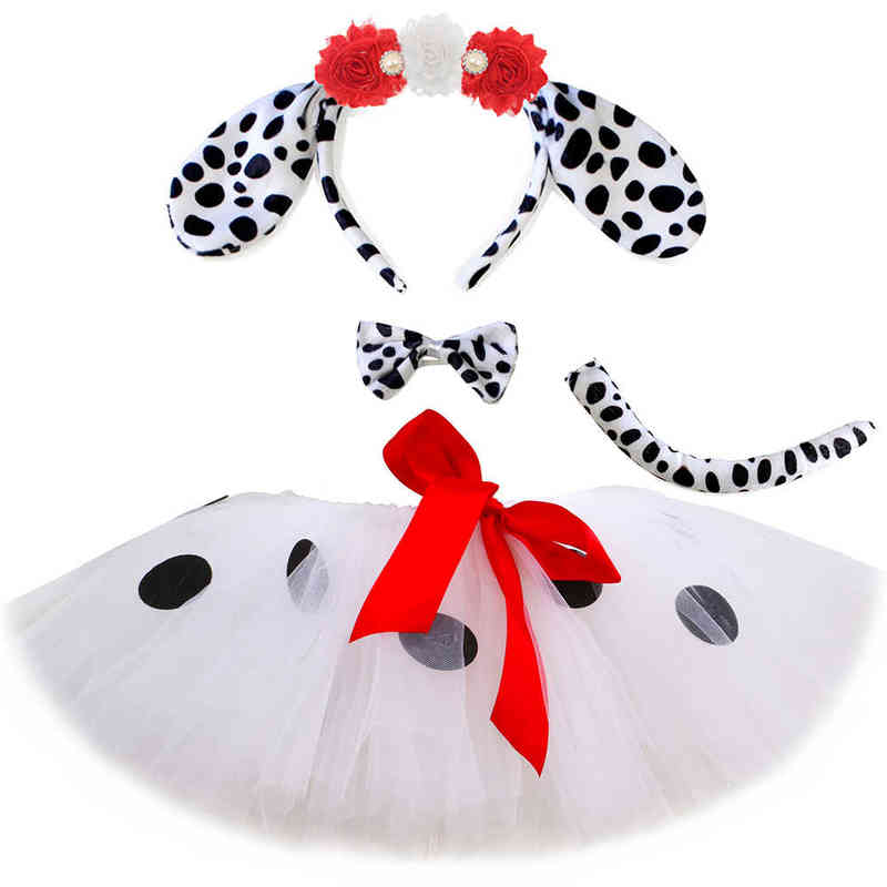 

Dalmatian Dog Tutu Skirt for Baby Girls White Black Spotted Animal Halloween Come for Kids Toddler Puppy Dressing up Outfit L220715, Sets