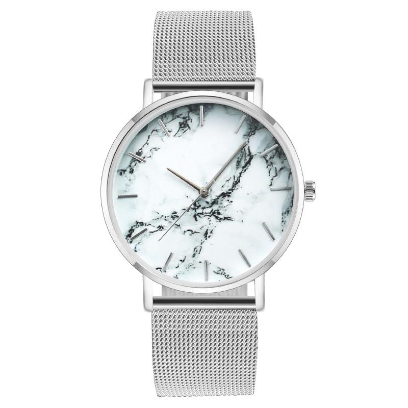

Wristwatches Fashion Round Quartz Innovative Dial Casual Wrist Watches Stainless Strap Fashionable Clock Waterproof Wristwatch For MenWristw, White