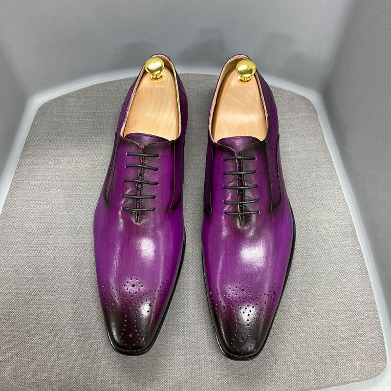

Men Oxford Shoes Leather Snake Embossed Fashion Brogue Carving Nightclub Barber Lace Up Gentleman Flats KB289, Clear