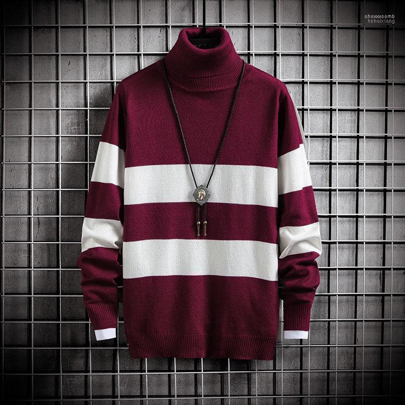 

Men' Sweaters 2022 Spring Sweater Brand Casual Loose Korean Man Trend O-neck Ful Pullover Striped Top 4XL Mens Clothing Red, Se8071black
